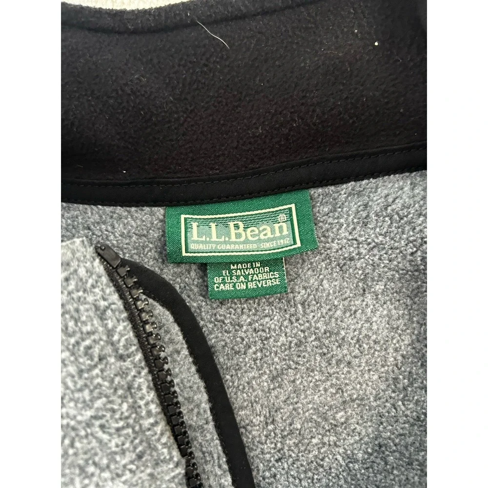 Vintage LL Bean‎ Fleece Vest Mens XL Gray Full Zip Made in USA 90s Gorpcore